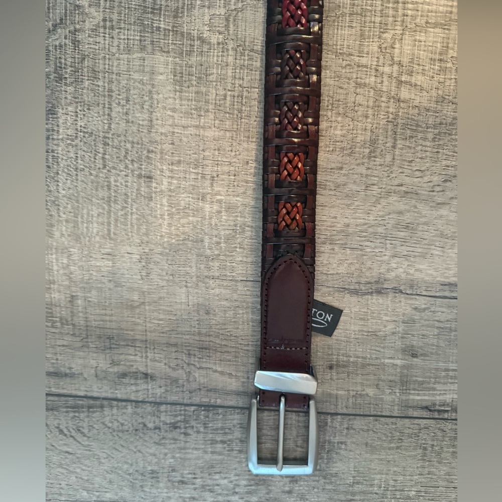 Brighton Braided Leather Belt Mahogany Brown Belt Size 36 - Picture 4 of 7